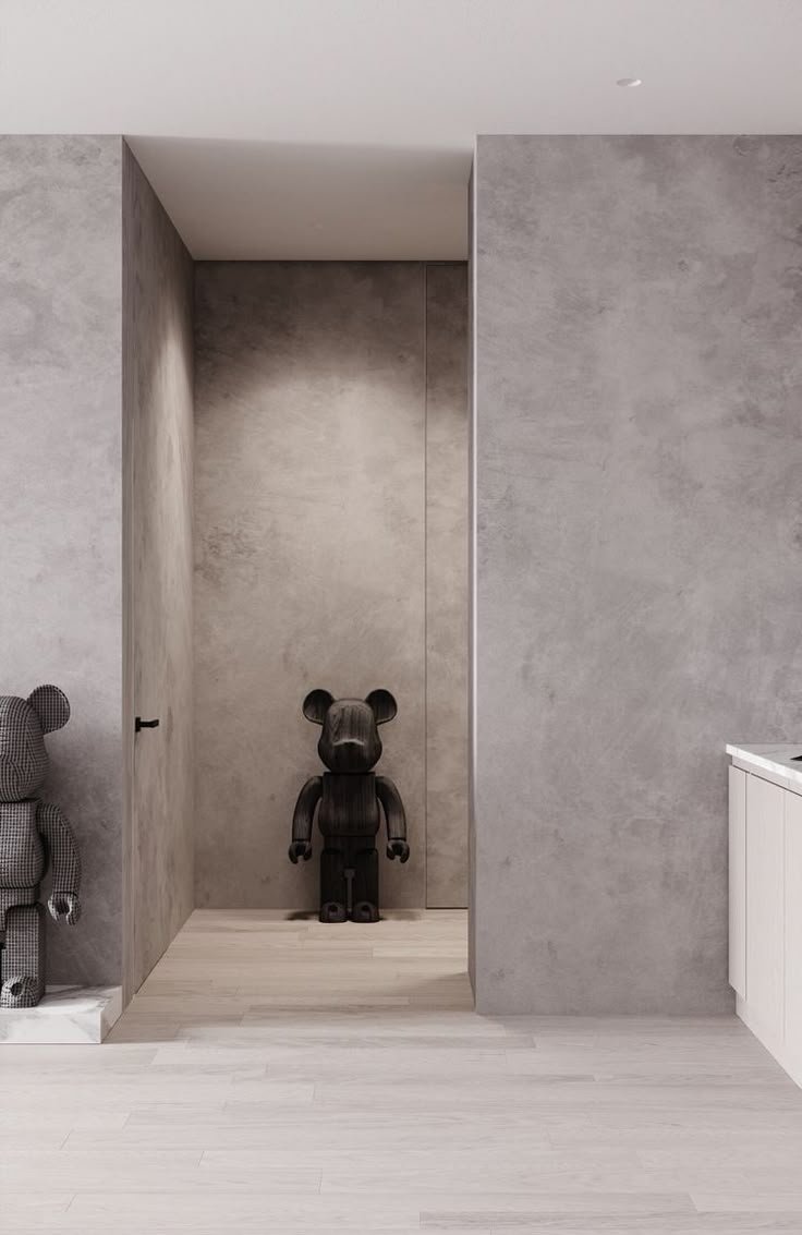 Patina texture walls in a modern interior